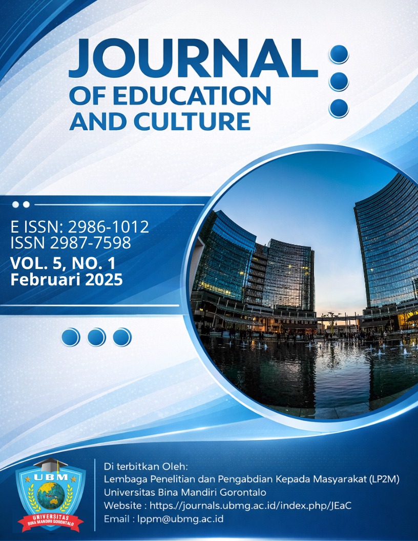 					View Vol. 5 No. 1 (2025): Journal of Education and Culture (JEaC)
				